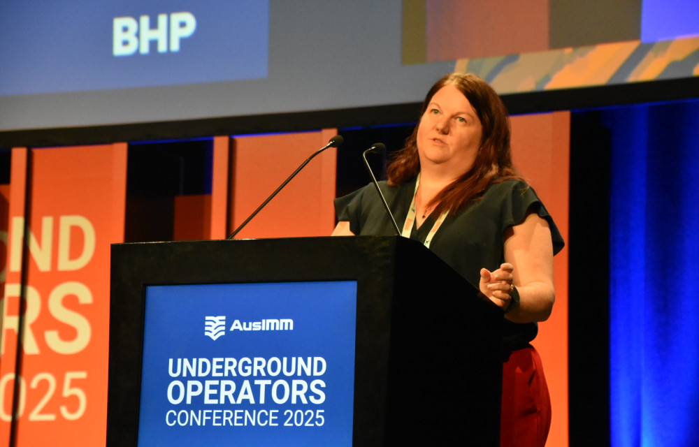 Anne-Marie Ebbels, Superintendent Mine Planning at BHP, outlines the challenges and innovations behind the Prominent Hill expansion during her presentation at AusIMM’s 2025 Underground Operators Conference in Adelaide. Photo: Jamie Wade.